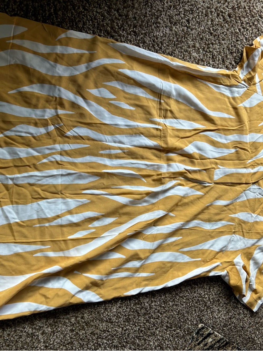 H&M Mustard and White Zebra-Stripe Maxi Dress